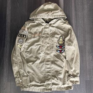 TOPSHOP Army Style Hooded Utility Jacket